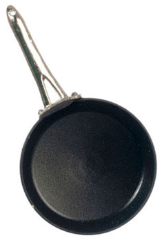 Dollhouse Miniature Teflon Pan, Black, L